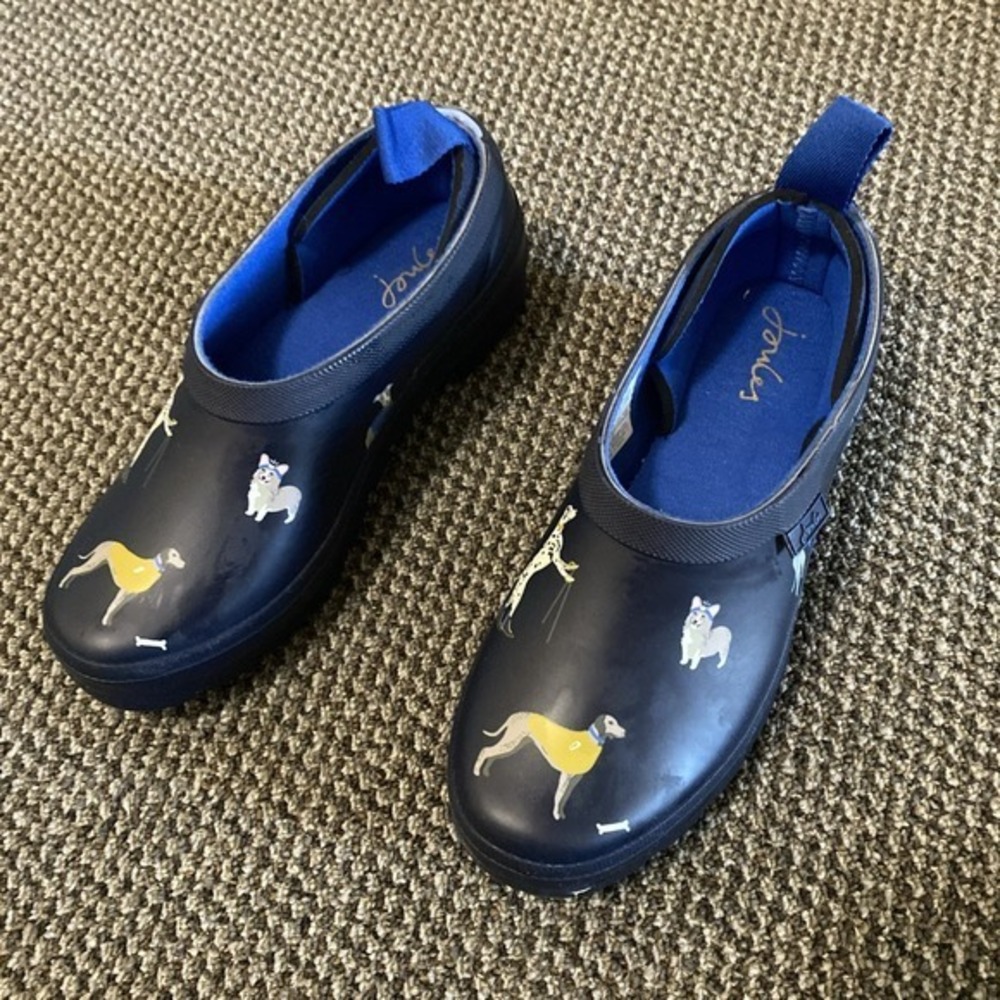 joules rain boots women's size 5‎ Dog Print/blue             3672